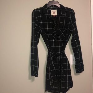 Black Shirt Dress with Pockets